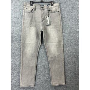 Seven7 Slim Straight Jeans Size 36/32 Gray Wash 5-Pocket Zip Fly New With Tags